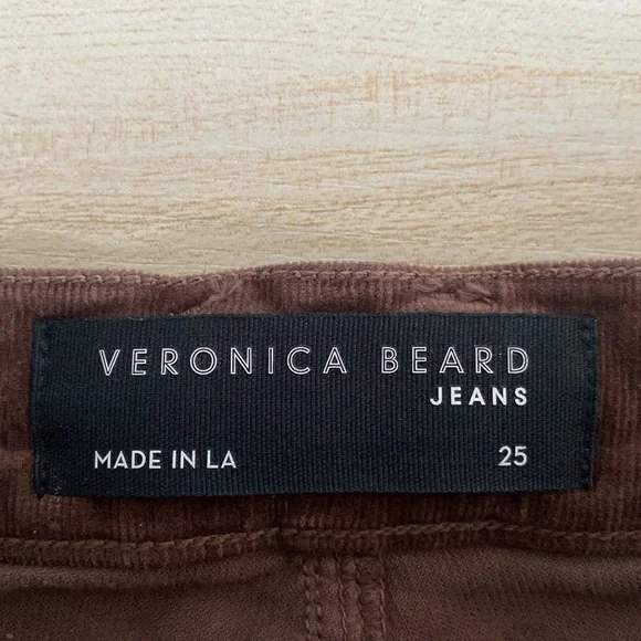 Veronica Beard Sheridan Bell Bottom Flare Corduroy Pants in Brown Size 25 - Picture 11 of 15